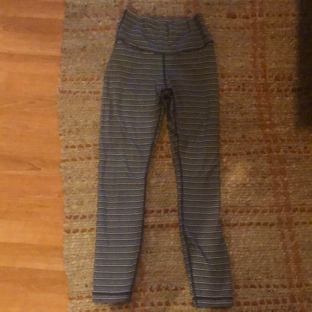 Lululemon Stripped Yoga Pants. High Waisted